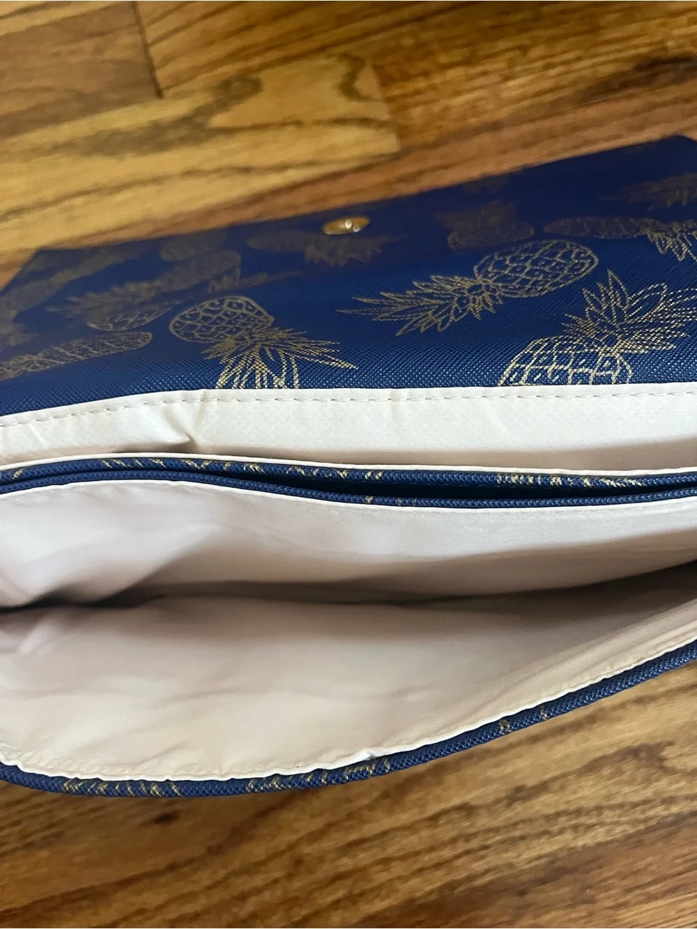 Deux Lux Navy with Gold Foil Pineapple Clutch